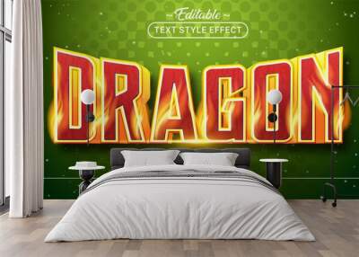 Editable text style effect - Dragon text style theme. Wall mural