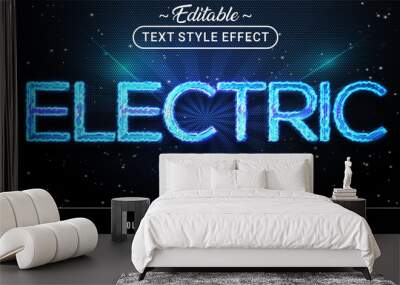 Editable text style effect - Electric theme style. Wall mural