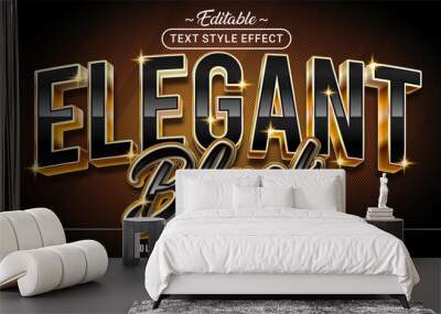 Editable text style effect - Elegant Black text style theme. Wall mural