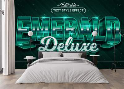 Editable text style effect - Emerald Deluxe text style theme. Wall mural