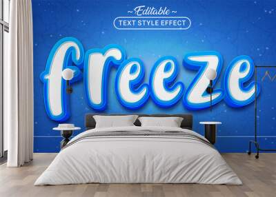 Editable text style effect - Freeze text style theme. Wall mural