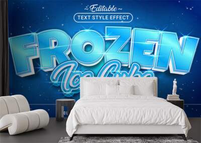 Editable text style effect - Frozen text style theme. Wall mural