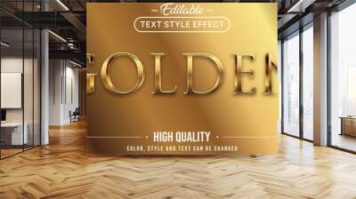 Editable text style effect - Gold theme style. Wall mural