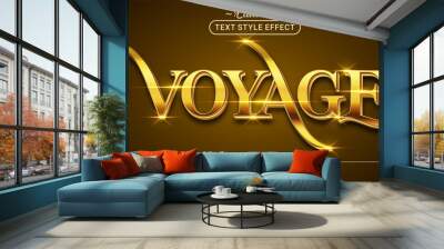 Editable text style effect - Gold Voyage text style theme. Graphic Design Element. Wall mural