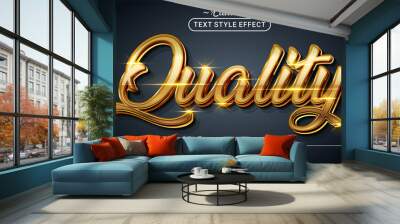 Editable text style effect - Golden Quality text style theme. Wall mural