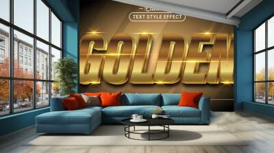 Editable text style effect - Golden text style theme. Wall mural