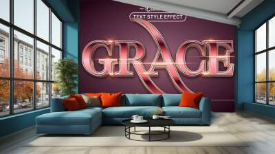 Editable text style effect - Grace text style theme. Wall mural