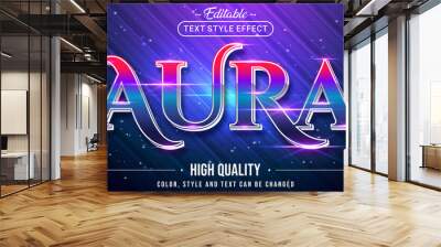 Editable text style effect - Gradient Aura text style theme. Wall mural