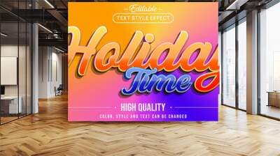 Editable text style effect - Holiday Time text style theme. Wall mural