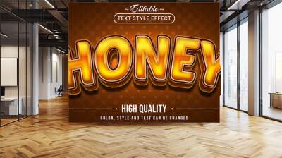 Editable text style effect - Honey text style theme. Wall mural