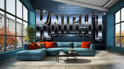 Editable text style effect - Knight text style theme. Wall mural