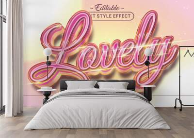 Editable text style effect - Lovely text style theme. Wall mural