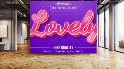 Editable text style effect - Lovely text style theme. Wall mural