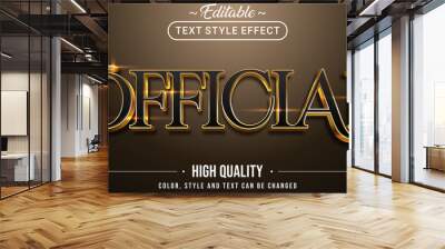 Editable text style effect - Luxury official theme style. Wall mural