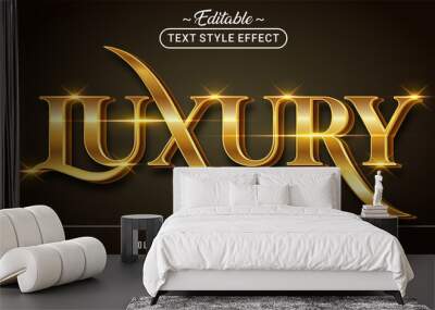 Editable text style effect - Luxury text style theme. Wall mural