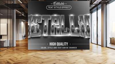 Editable text style effect - Metallic text style theme. Wall mural