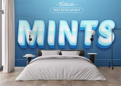 Editable text style effect - Mints theme style. Wall mural