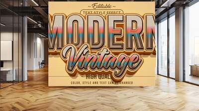 Editable text style effect - Modern Vintage text style theme. Wall mural