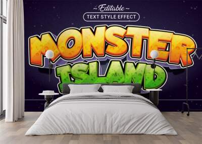 Editable text style effect - Monster Island text style theme. Wall mural