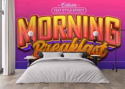 Editable text style effect - Morning Breakfast text style theme. Wall mural