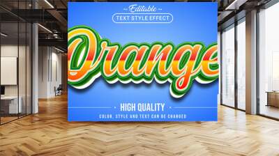 Editable text style effect - Orange text style theme. Wall mural