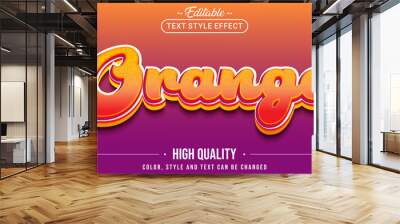 Editable text style effect - Orange text style theme. Wall mural