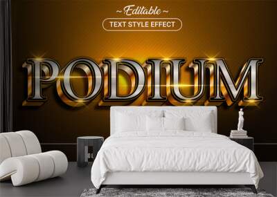 Editable text style effect - Podium text style theme. Wall mural