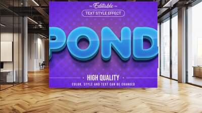 Editable text style effect - Pond theme style. Wall mural