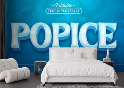 Editable text style effect - Pop Ice text style theme. Wall mural