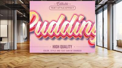 Editable text style effect - Pudding text style theme. Wall mural