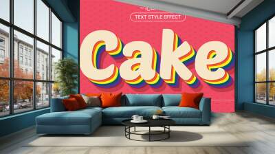 Editable text style effect - Rainbow cake theme style. Wall mural