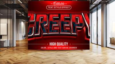 Editable text style effect - Red Creepy text style theme. Wall mural