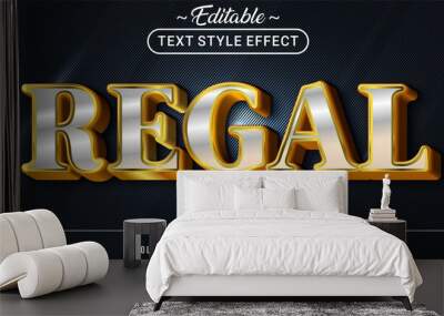 Editable text style effect - Regal theme style. Wall mural