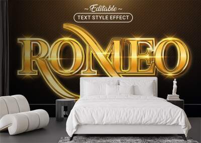 Editable text style effect - Romeo text style theme. Wall mural