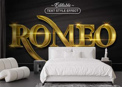 Editable text style effect - Romeo text style theme. Wall mural