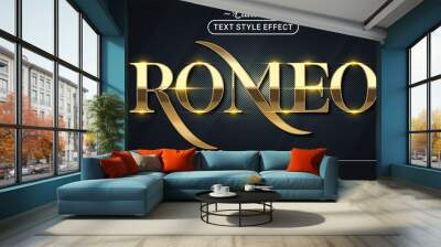 Editable text style effect - Romeo text style theme. Wall mural