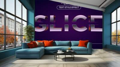 Editable text style effect - Slice theme style. Wall mural