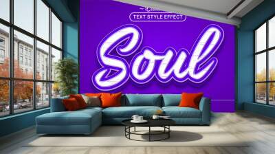 Editable text style effect - Soul text style theme. Wall mural