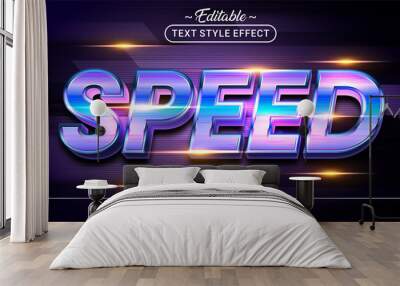 Editable text style effect - Speed text style theme. Wall mural