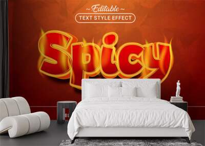 Editable text style effect - Spicy text style theme. Wall mural