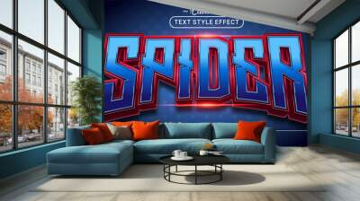 Editable text style effect - Spider text style theme. Wall mural