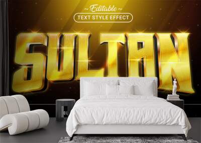 Editable text style effect - Sultan text style theme. Wall mural