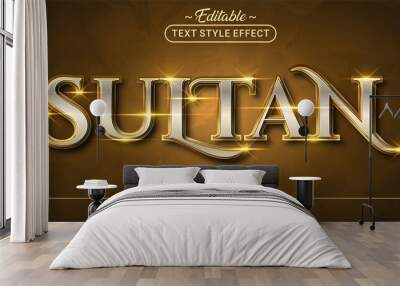 Editable text style effect - Sultan text style theme. Wall mural