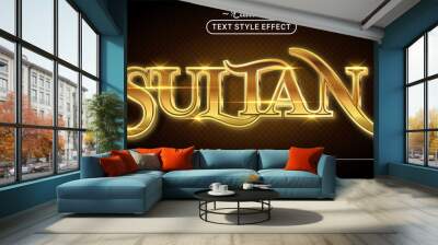 Editable text style effect - Sultan text style theme. Wall mural