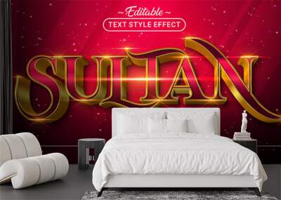 Editable text style effect - Sultan with Gold and Red text style theme. Wall mural