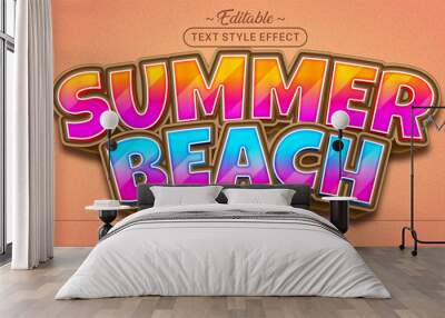 Editable text style effect - Summer Beach text style theme. Wall mural