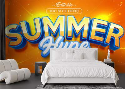 Editable text style effect - Summer theme style. Wall mural