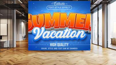 Editable text style effect - Summer Vacation text style theme. Wall mural