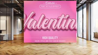 Editable text style effect - Valentine text style theme. Wall mural