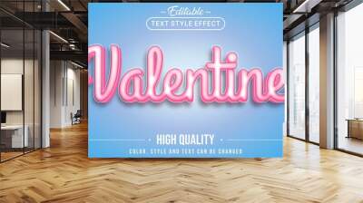 Editable text style effect - Valentine text style theme. Wall mural